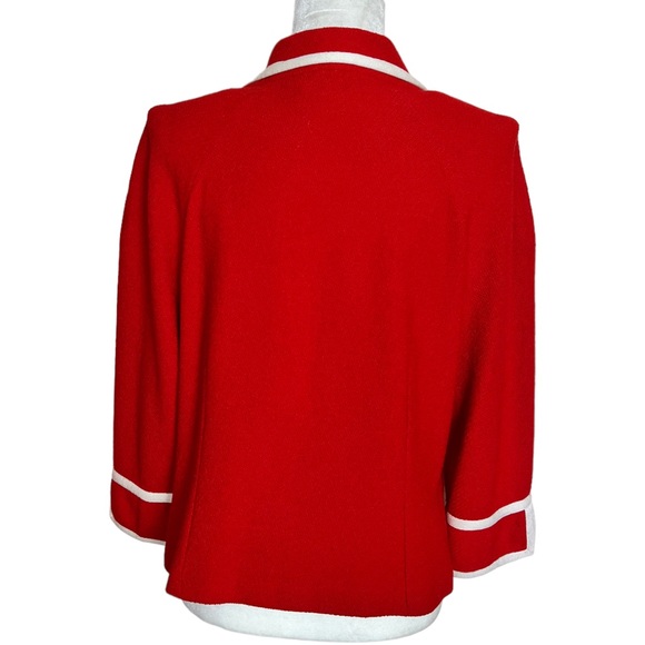 St. John Collection Red Santana Knit Button Front Blazer 
Jacket Pants Suit - Picture 3 of 17